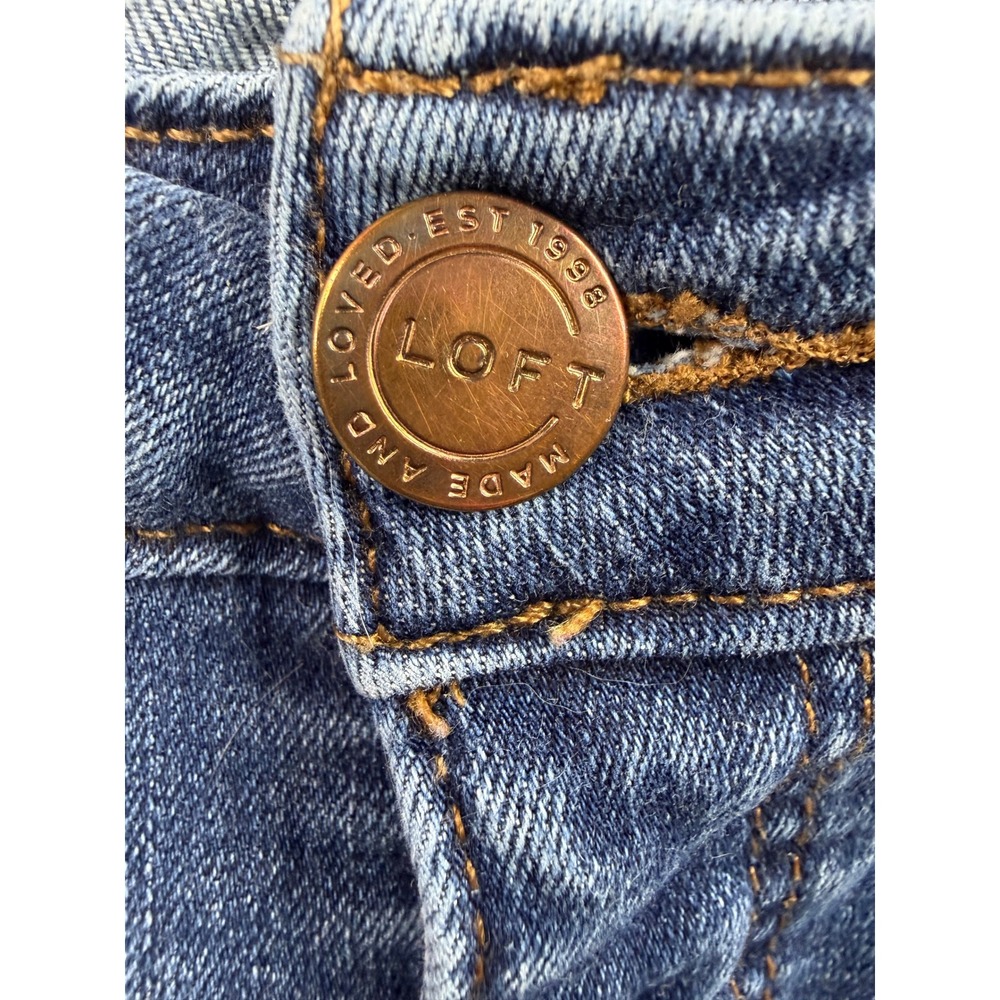 Loft Curvy Skinny Jeans Womens Blue Medium Wash Denim 32x27 - Picture 6 of 11